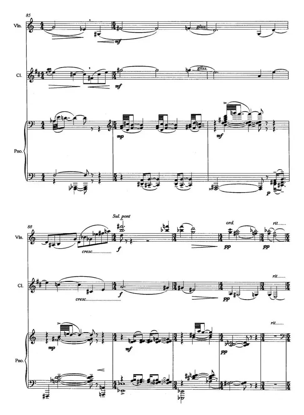 三重奏——遥远的曲调（小提琴+单簧管+钢琴）