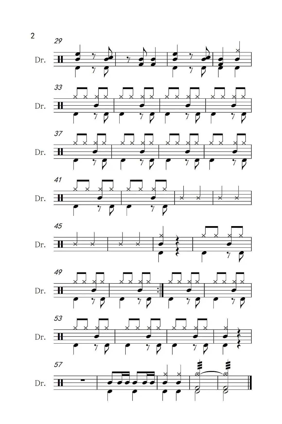 路边的野花不要采（架子鼓谱）