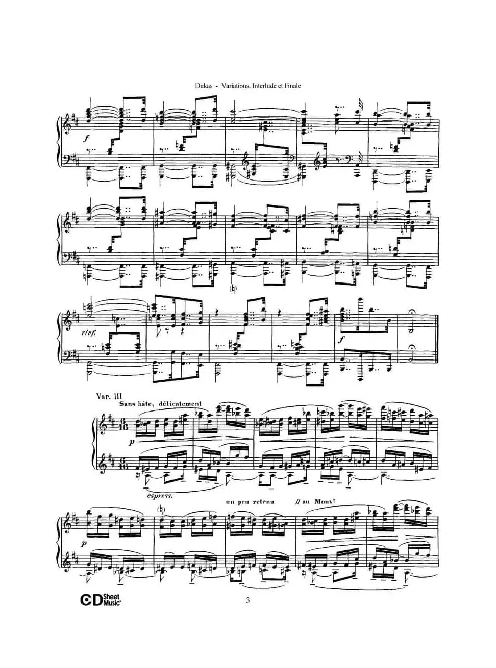 Variations, Interlude & Finale on theme de Rameau（拉摩主题变奏曲、间奏曲和终曲·第一部分）