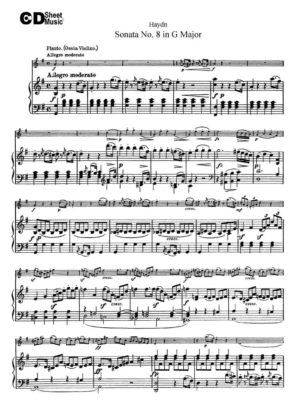 Violin Sonata No.8 in G Major（小提琴+钢琴伴奏）