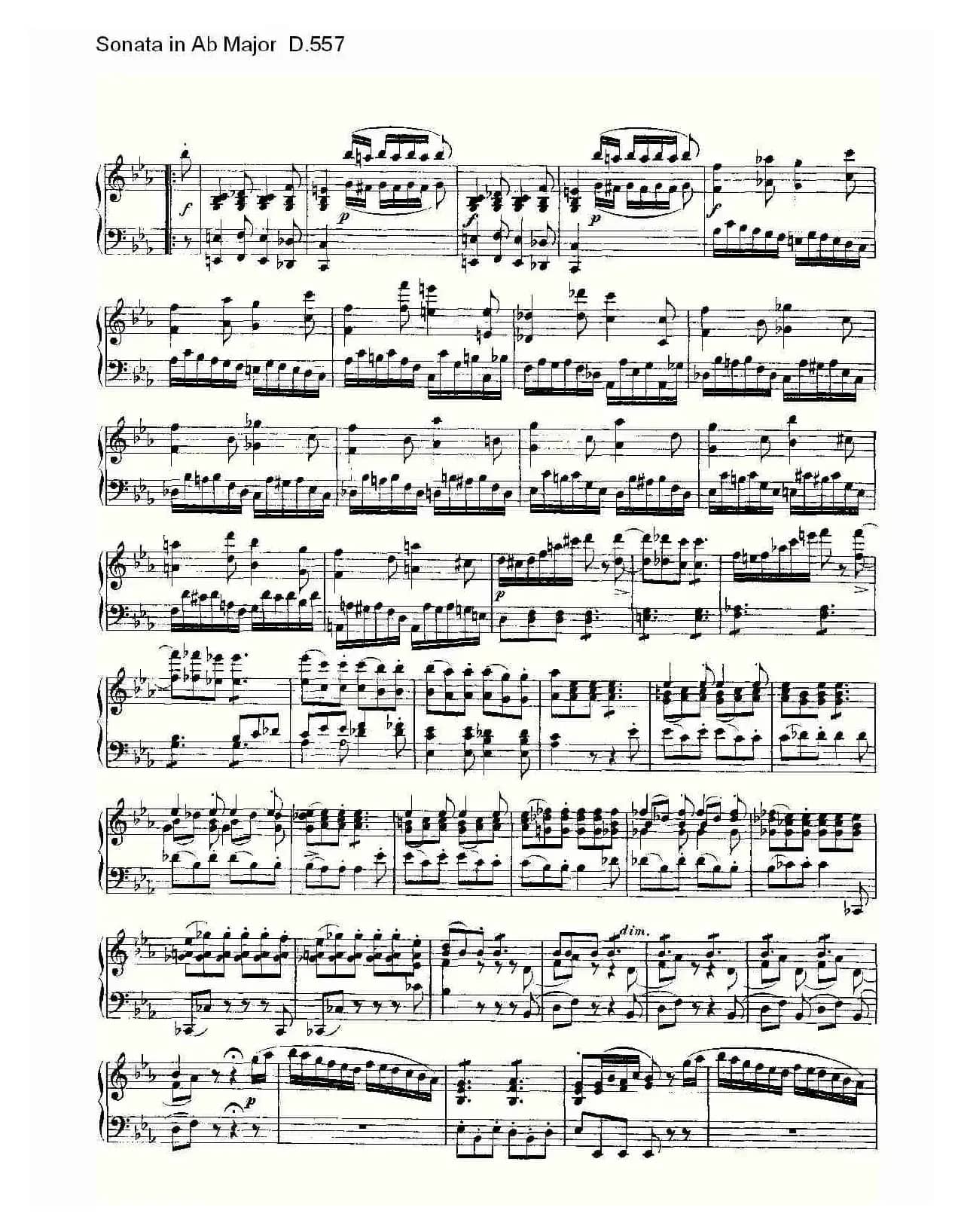 Sonata in Ab Major D.557（Ab大调奏鸣曲 D.557）