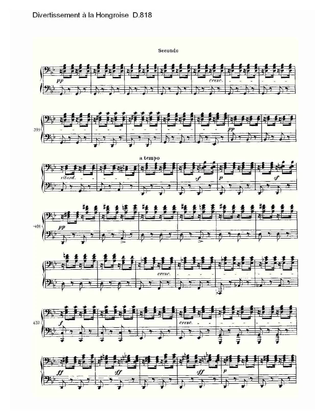 Divertissement à la Hongroise D.818