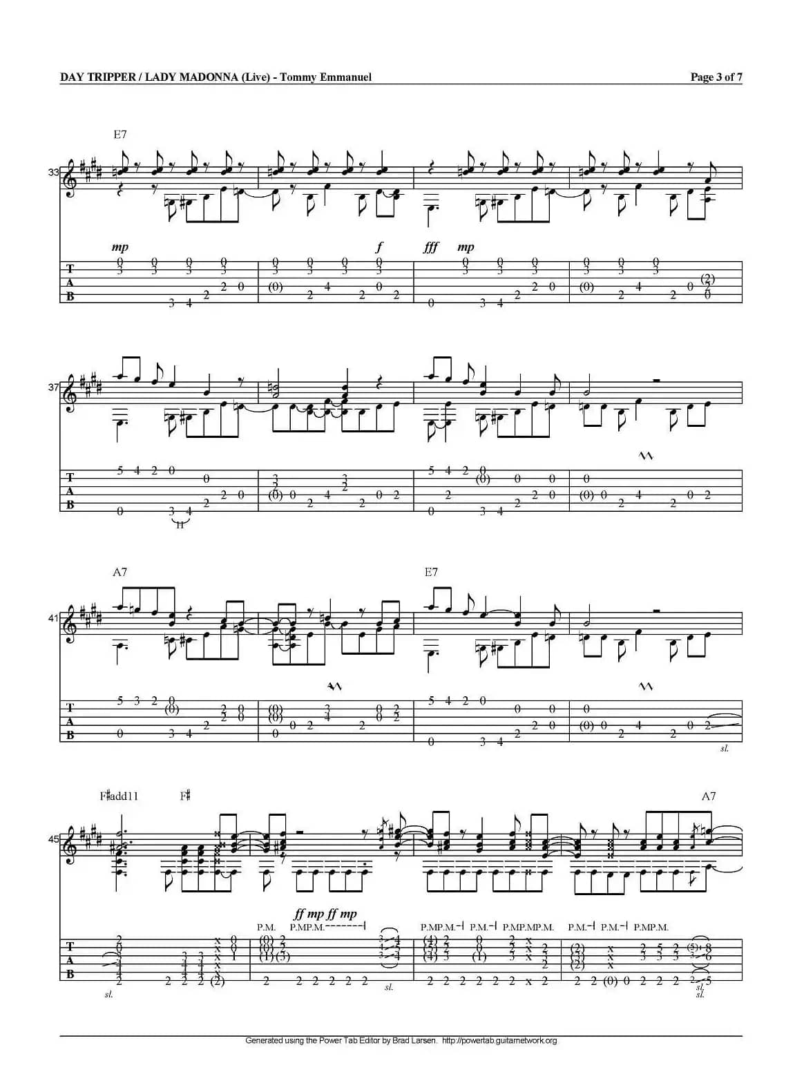 tommy emmanuel:day tripper/lady madonna（指弹吉他）