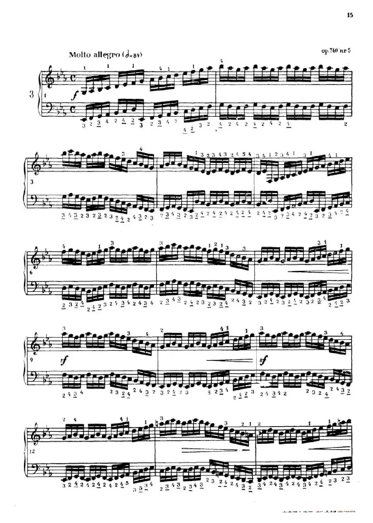 《车尔尼手风琴练习曲集》第Ⅳ册（第3——5首）