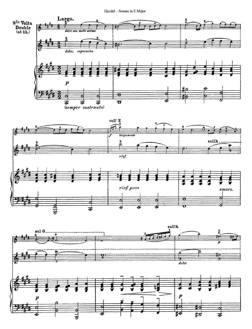 Violin Sonata No.6 in E major（小提琴+钢琴伴奏）