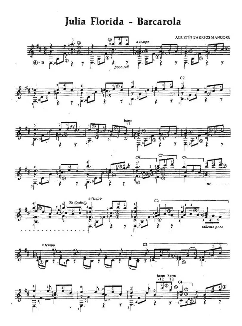 Julia Florida-Barcarola（古典吉他）