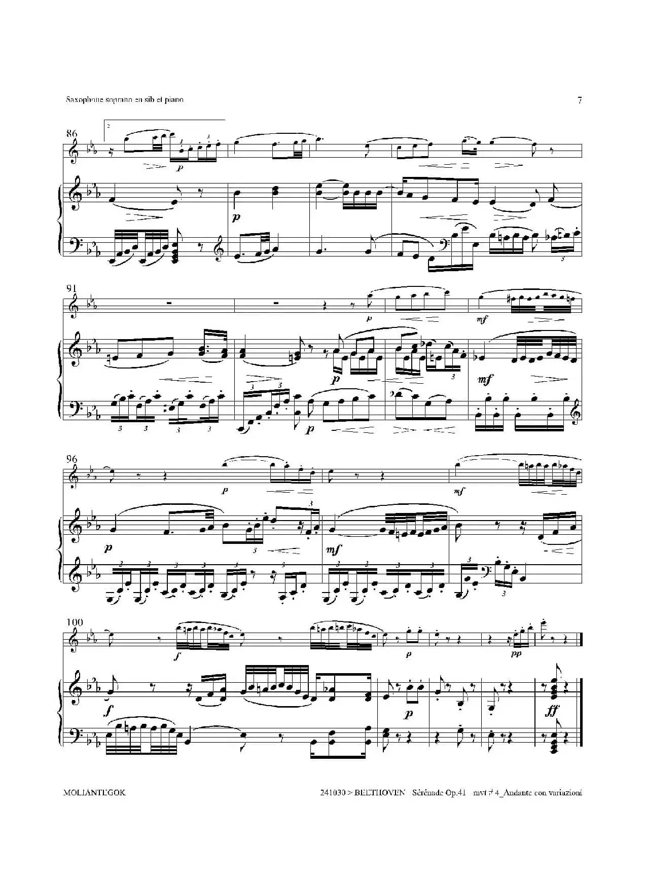 小夜曲 Op.41（高音萨克斯+钢琴伴奏）