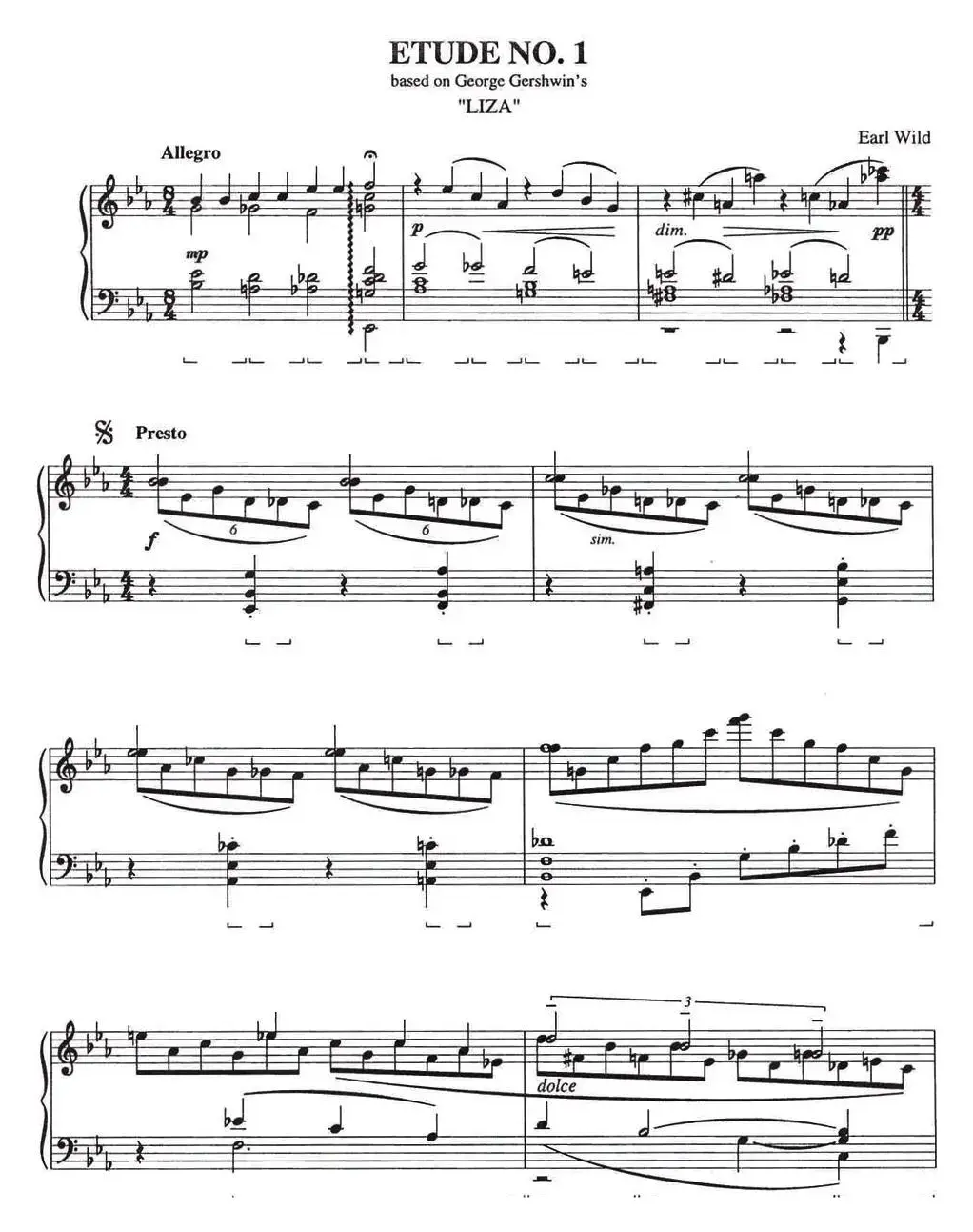 Etude 1.Liza（乔治·格什温练习曲·1、莉萨）