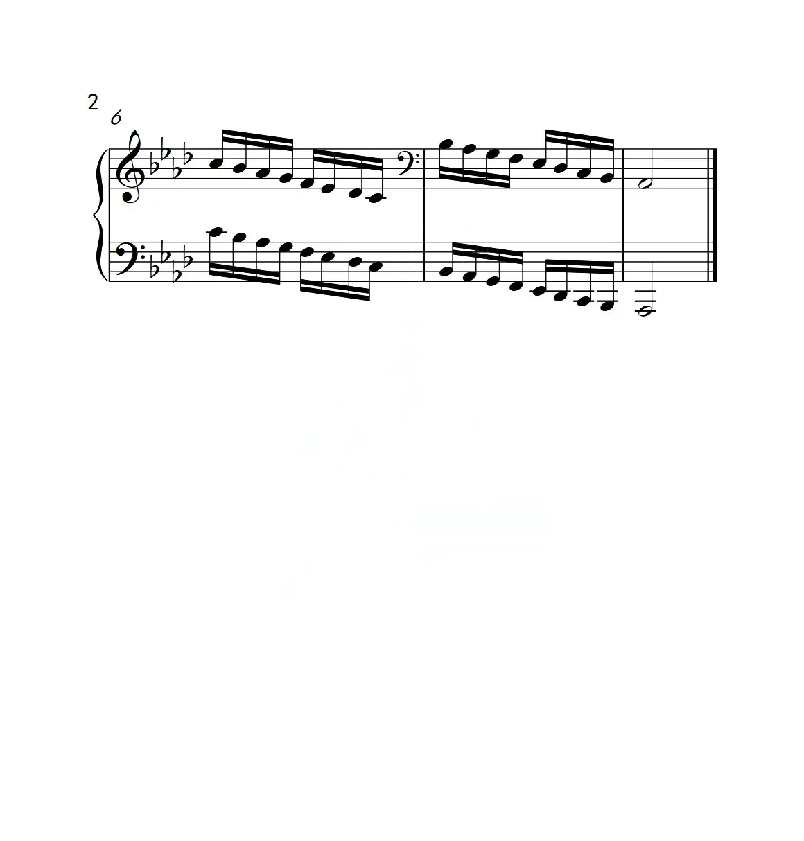第六级 降A大调音阶（中国音乐学院钢琴考级作品1~6级）