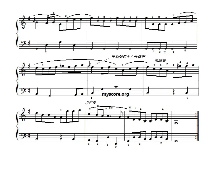 巴赫初级钢琴曲之十一：进行曲