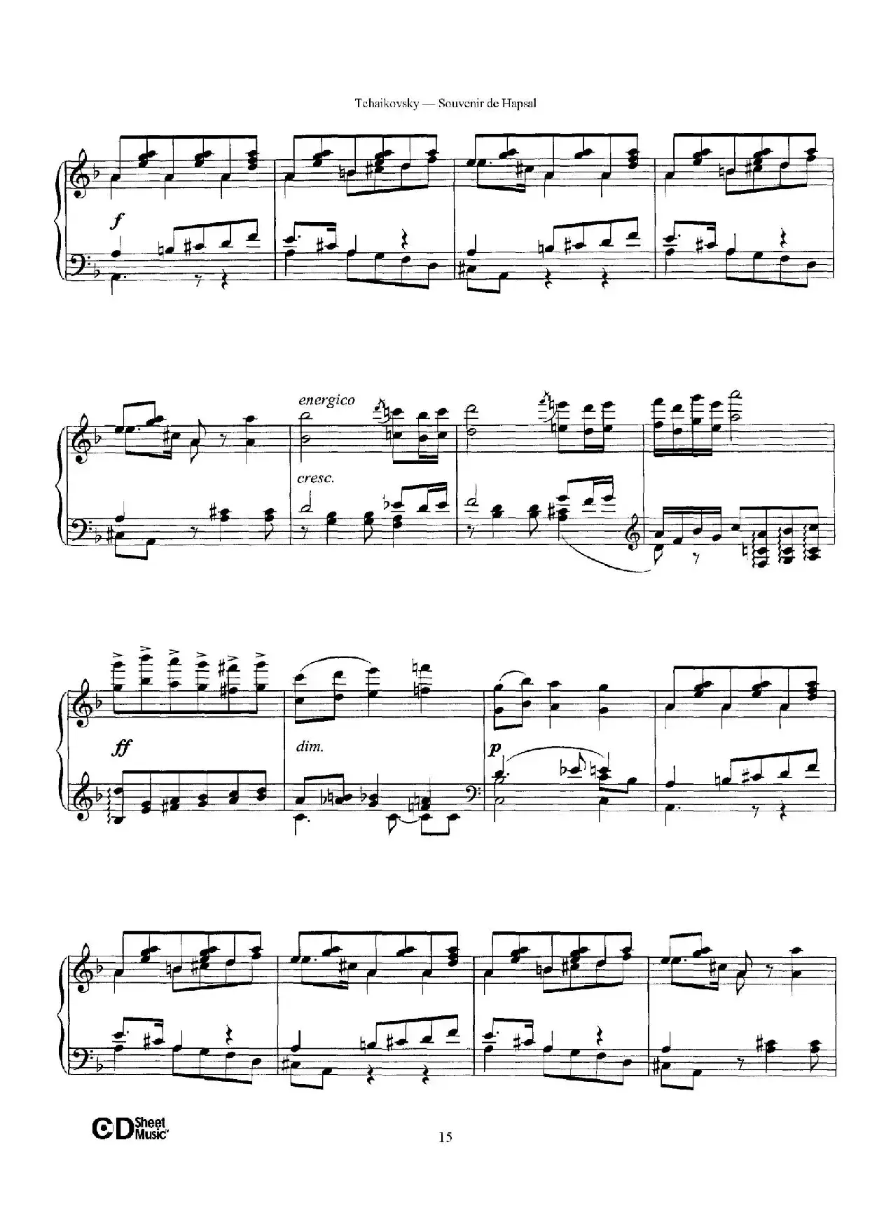 Souvenir de Hapsal Op.2（哈普萨的回忆·3）