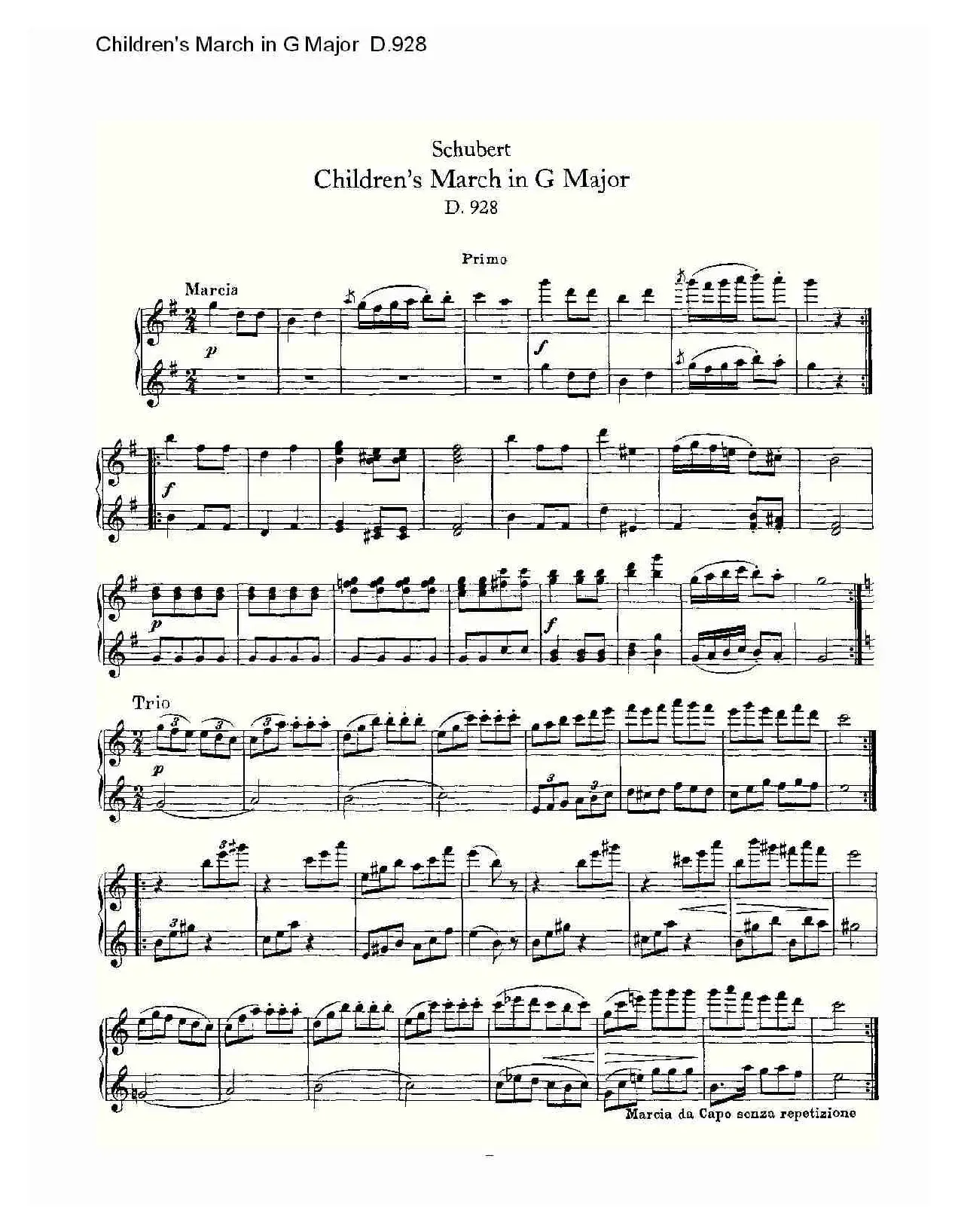 Children’s March in G Major D.928（G大调儿童进行曲 D.928）