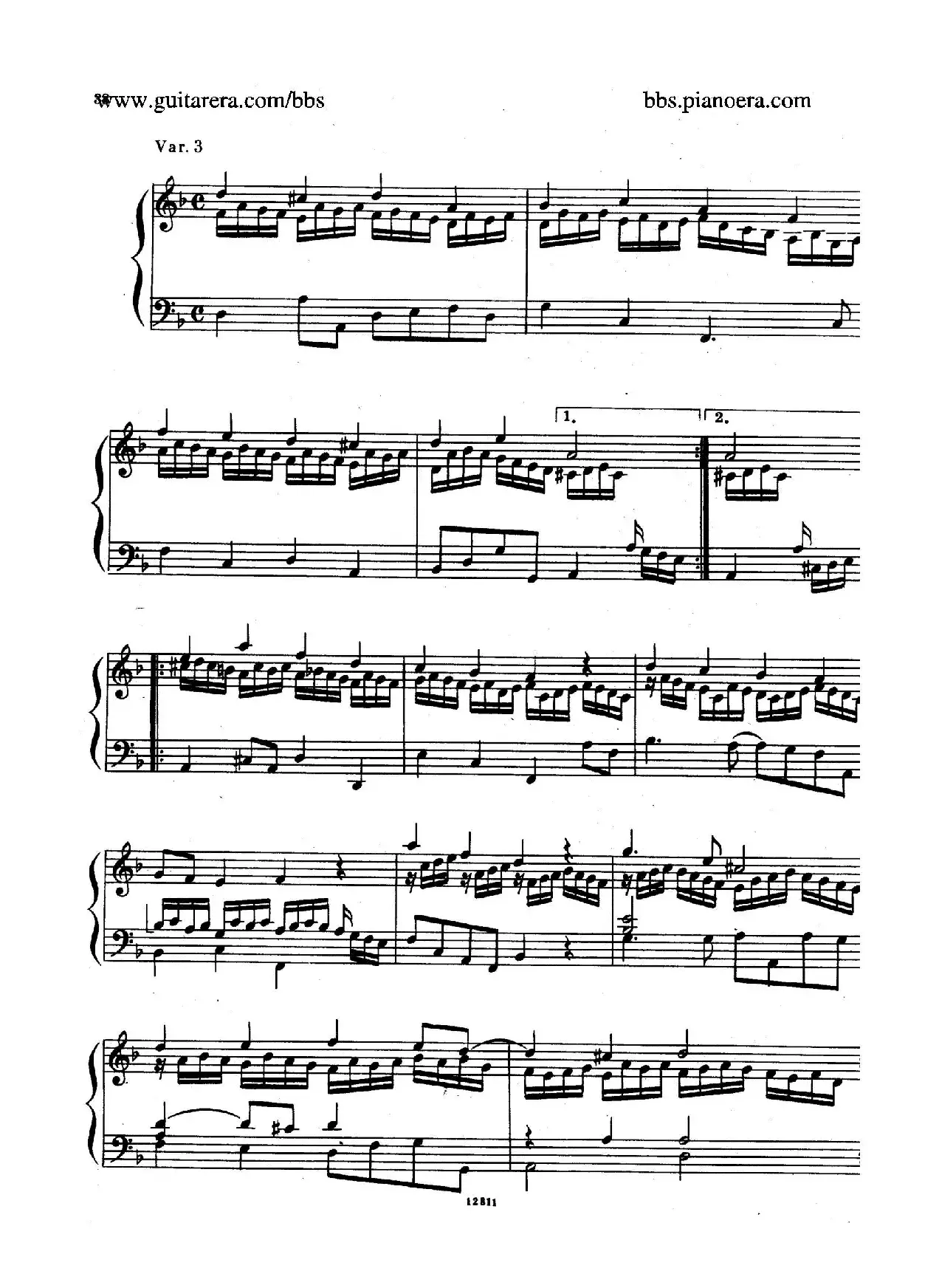 Suite No.3 in d Minor HWV 428（d小调第三组曲）