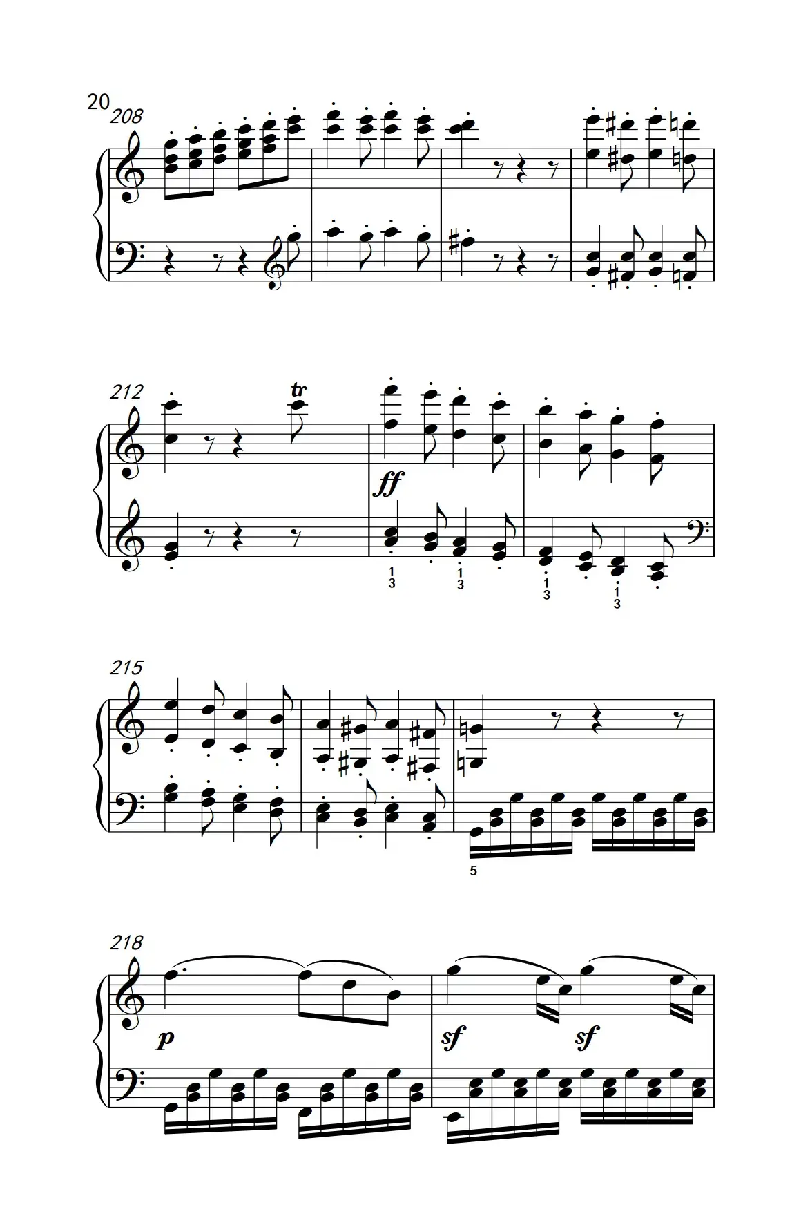 奏鸣曲 Opus 2 Nr.3 第四乐章（贝多芬奏鸣曲集 1）