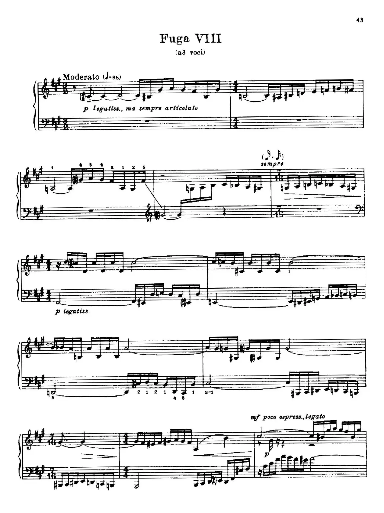 24 Preludes and Fugues Part.1 Op.45（24首前奏曲与赋格·第一部分·8）