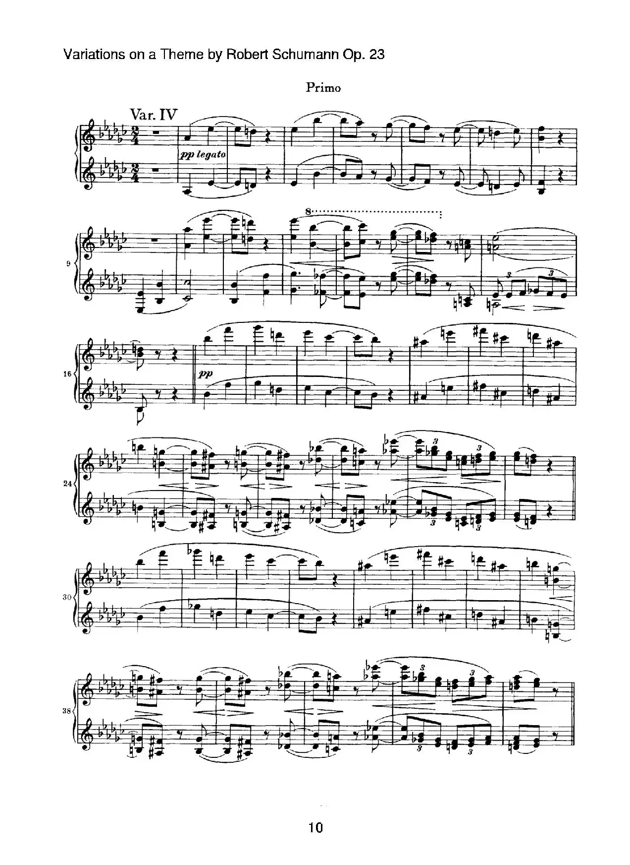 ​Variations on a Theme by Robert Schumann Op.23（舒曼主题变奏曲）（四手联弹）