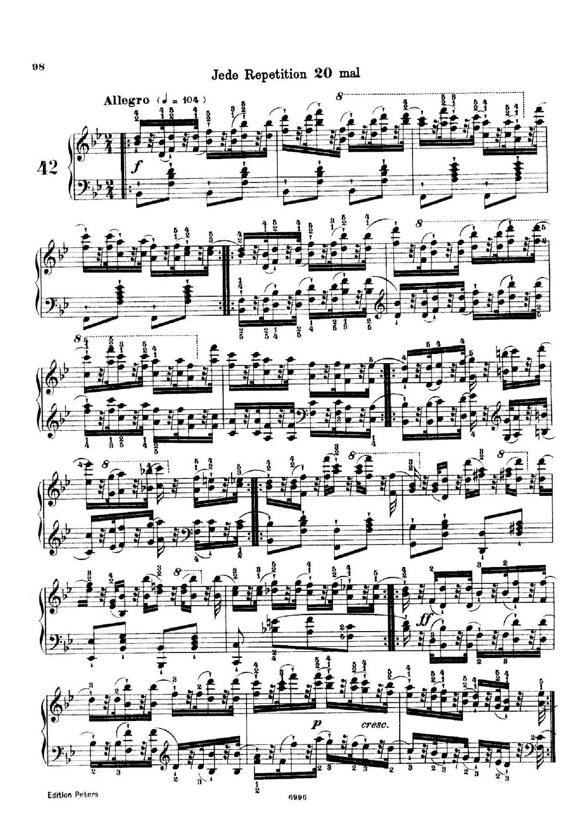 School of the Virtuoso Op.365（60首钢琴高级练习曲·42）