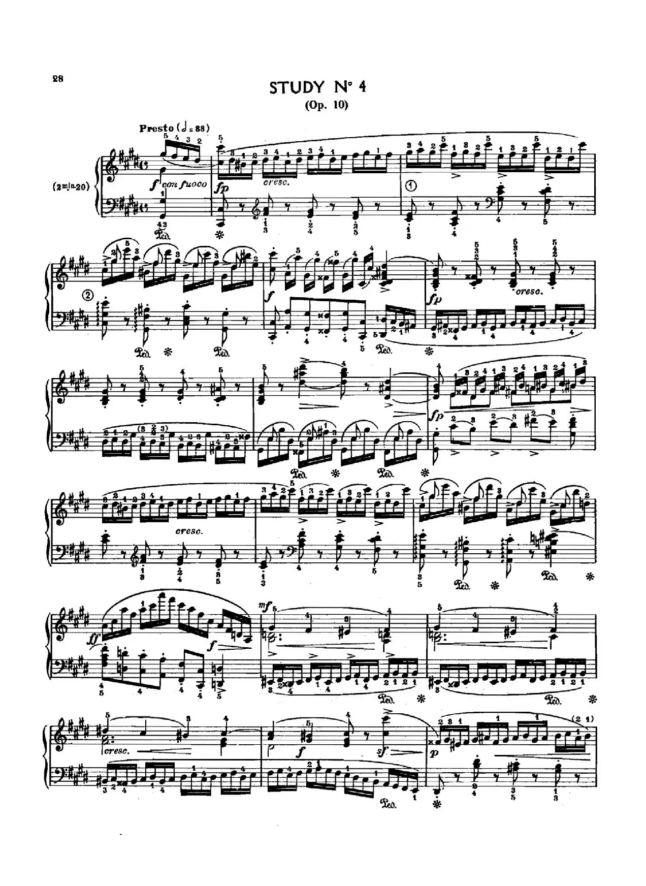 12 Etudes Op.10 柯尔托教学版（12首练习曲·4）