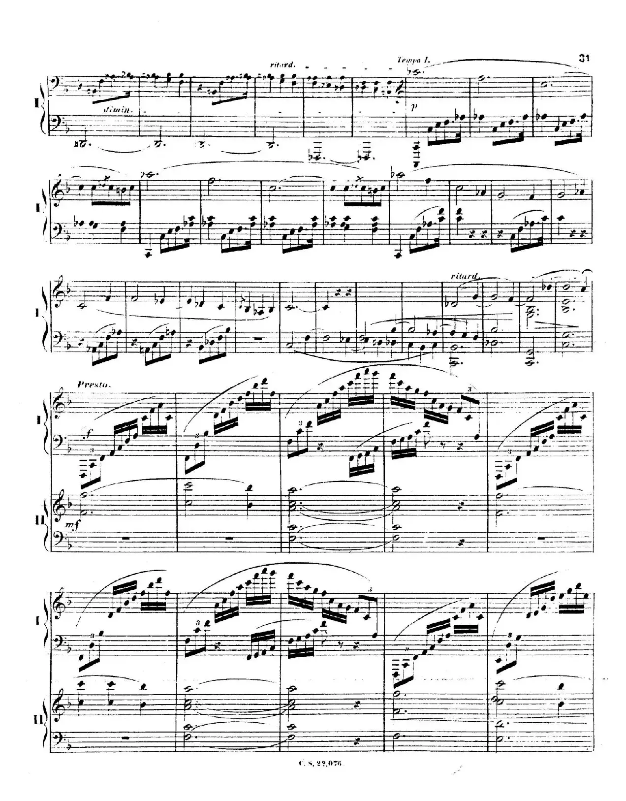 Piano Concerto No.2 in F Major Op.35（F大调第二钢琴协奏曲·Ⅰ·双钢琴）