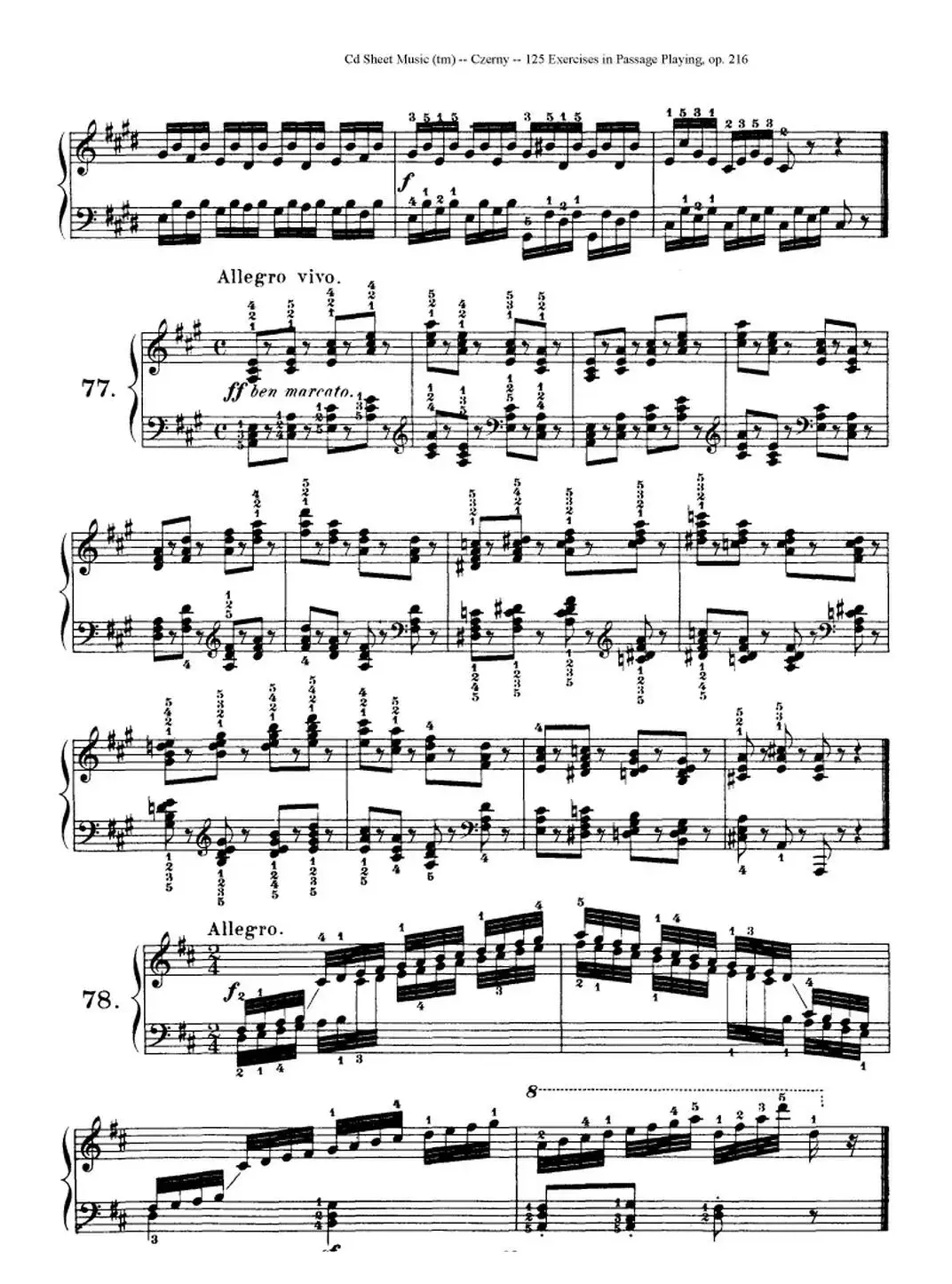 125 Exercises in Passage Playing Op.261（车尔尼125首钢琴短乐句练习曲（61——78））