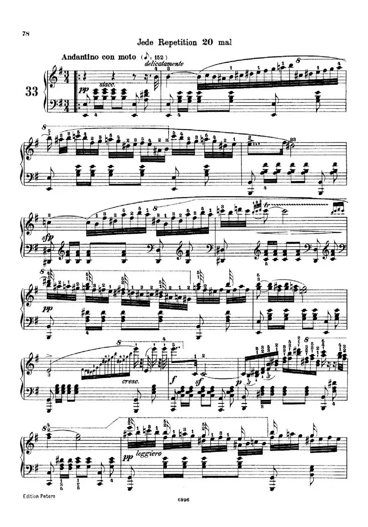 School of the Virtuoso Op.365（60首钢琴高级练习曲·33）