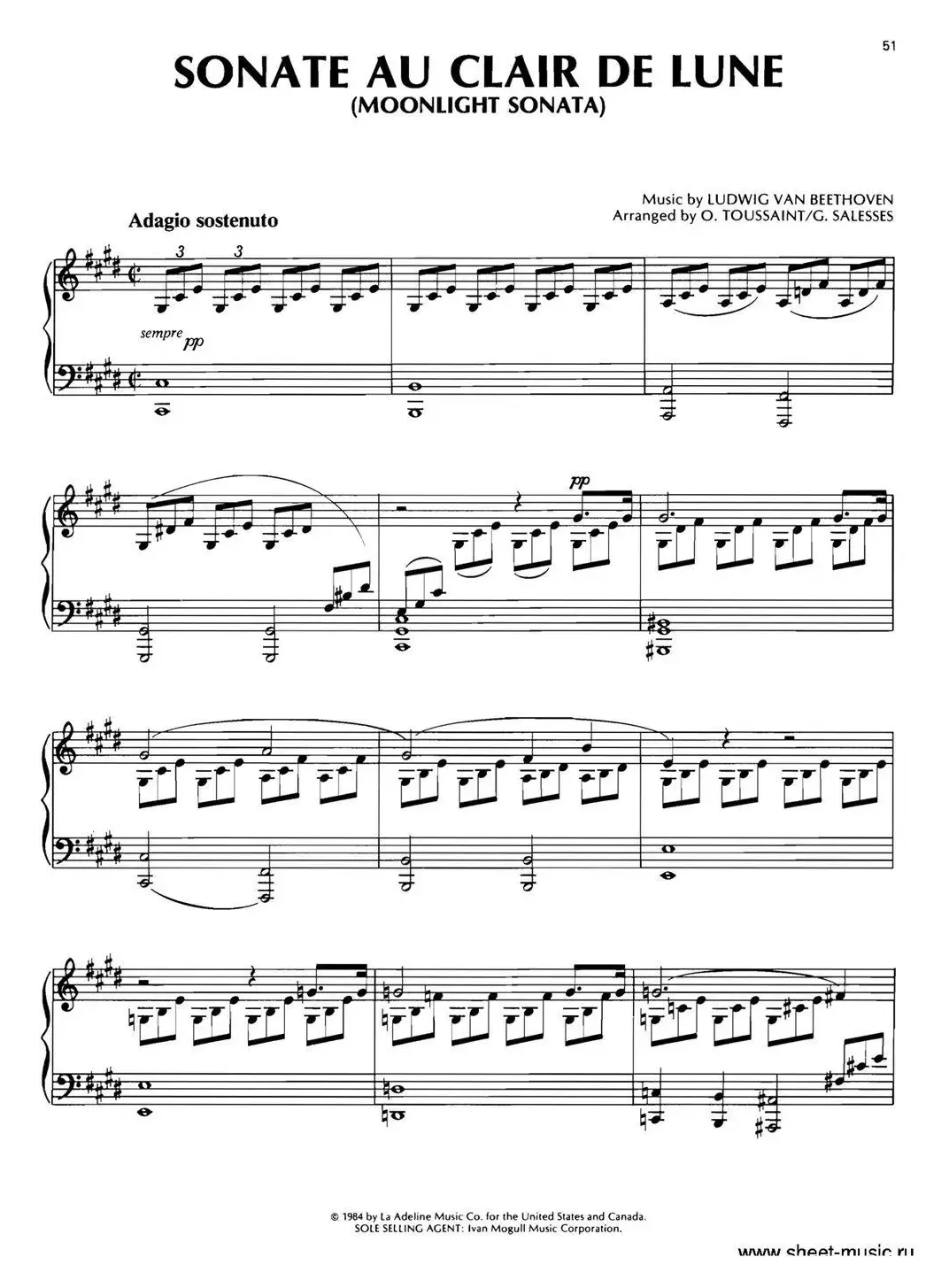 SONATE AU CLAIR DE LUNE（MOONLIGHT SONATA）