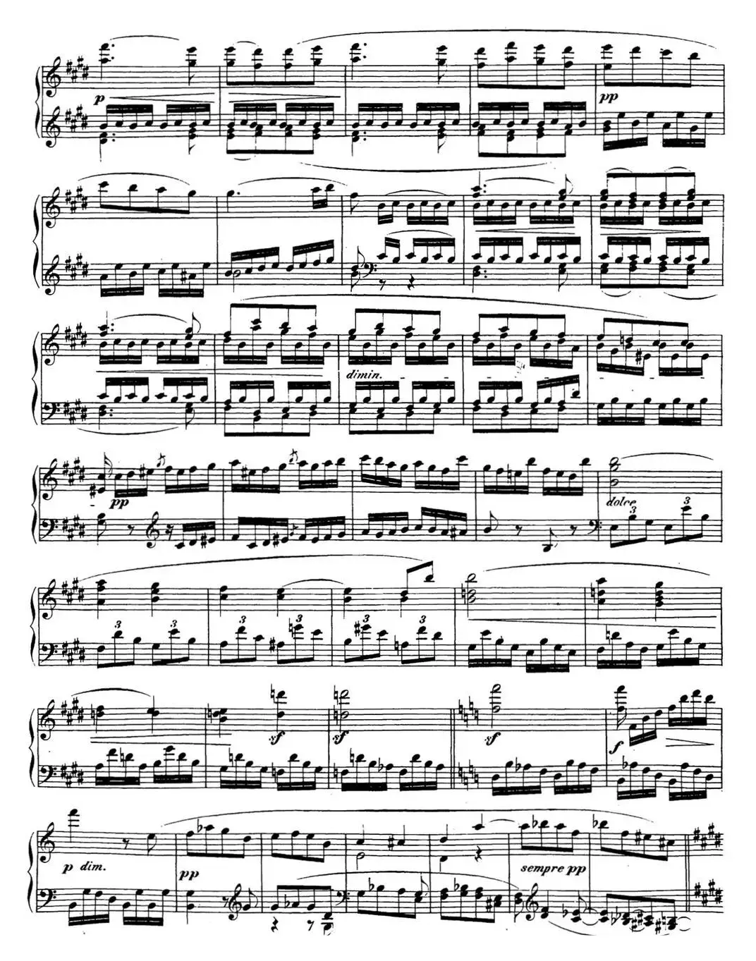 贝多芬钢琴奏鸣曲27 e小调 Op.90 E minor