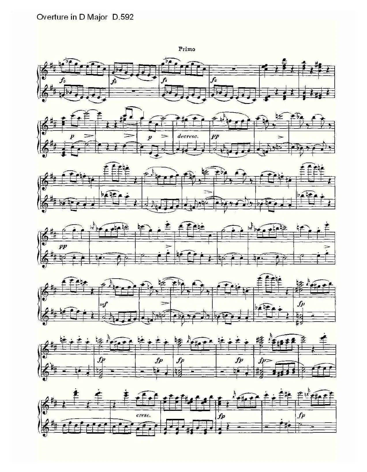 Overture in D Major D.592（Ｄ大调序曲 D.592）