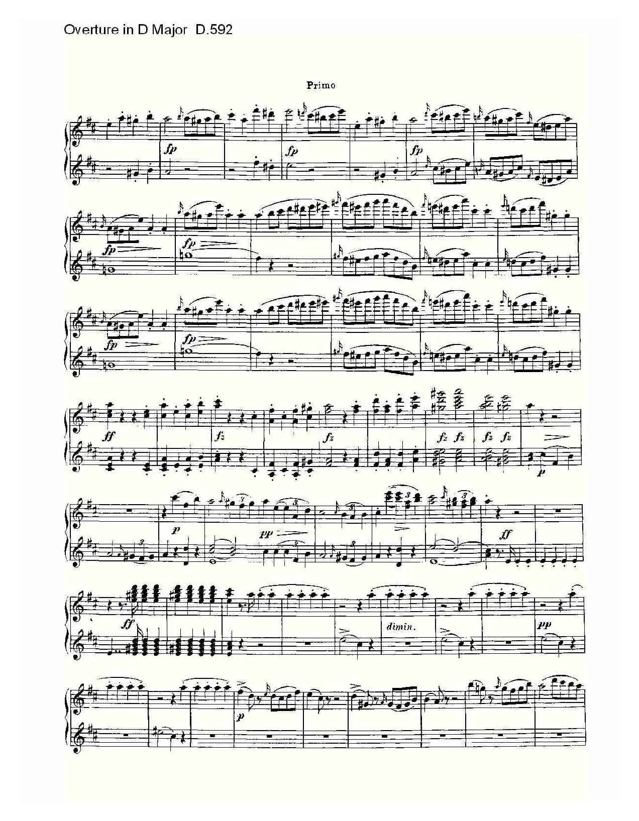 Overture in D Major D.592（Ｄ大调序曲 D.592）