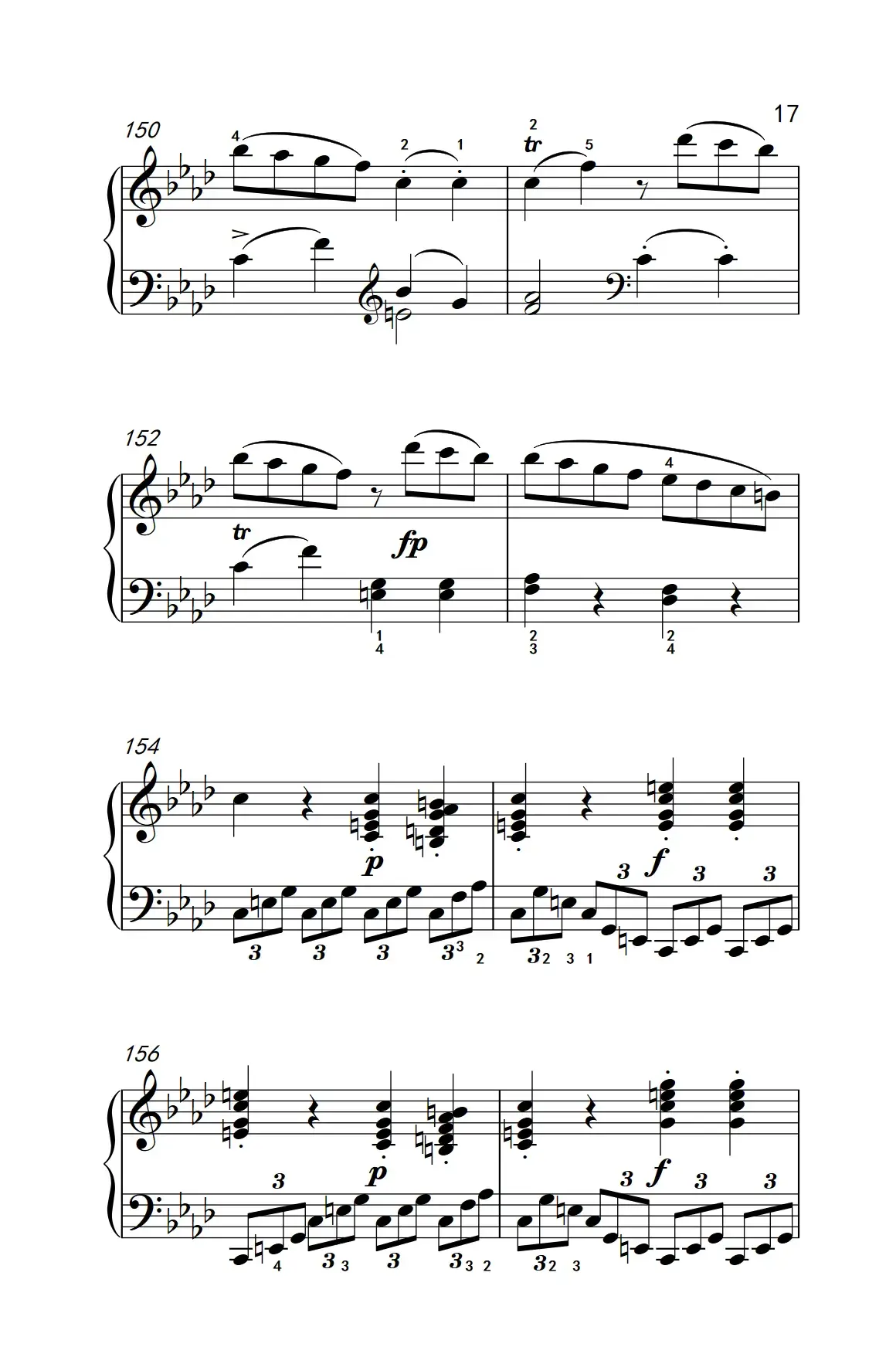 奏鸣曲 Opus 2 Nr.1 第四乐章（贝多芬奏鸣曲集 1）