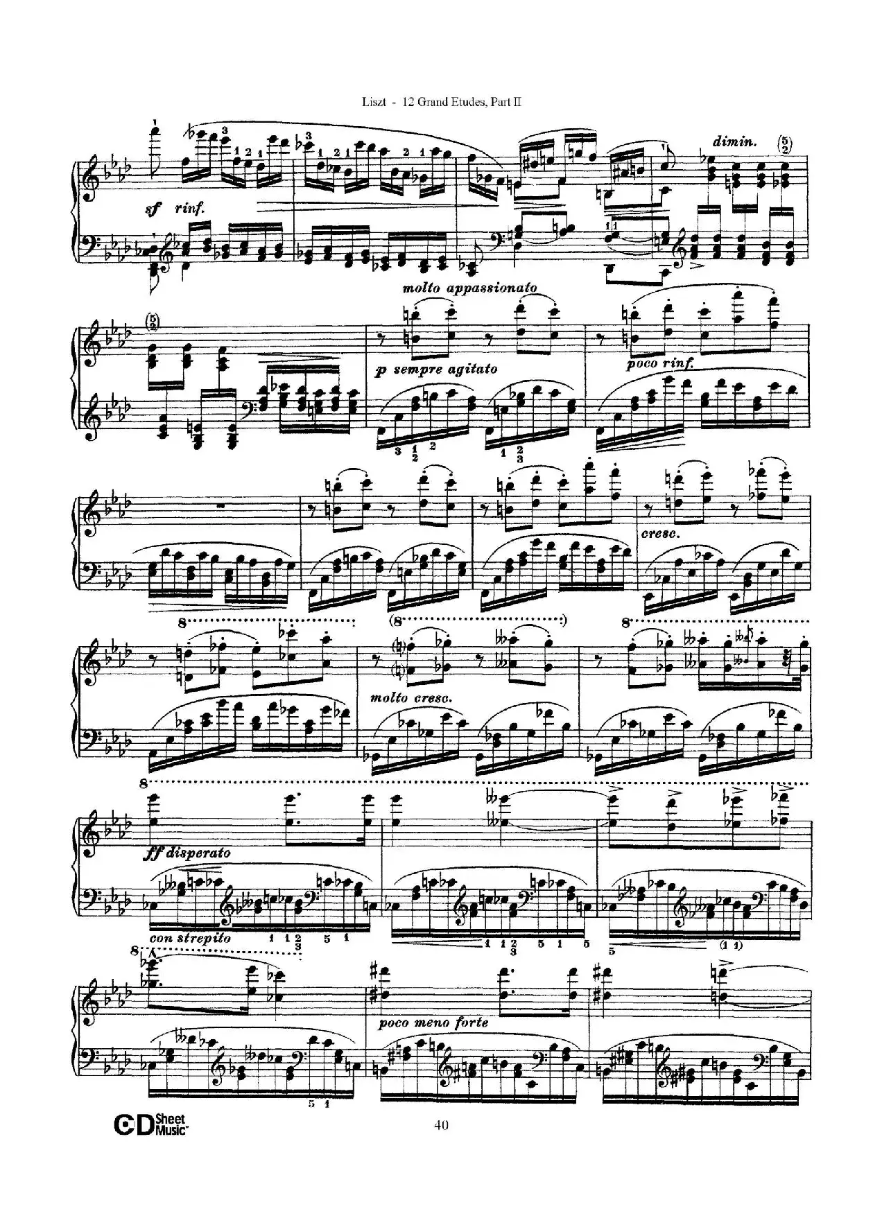 12 Grand Etudes S.137（12首华丽的练习曲·10）