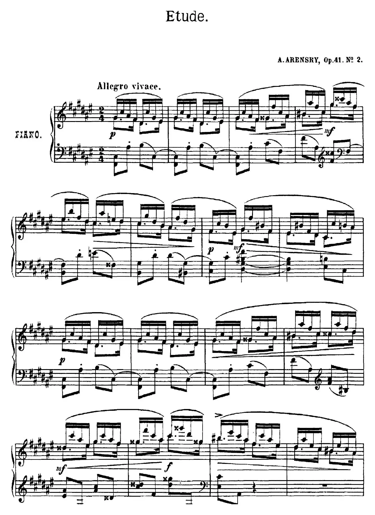 Quatre Etudes Op.41 Op.2（4首练习曲·2）