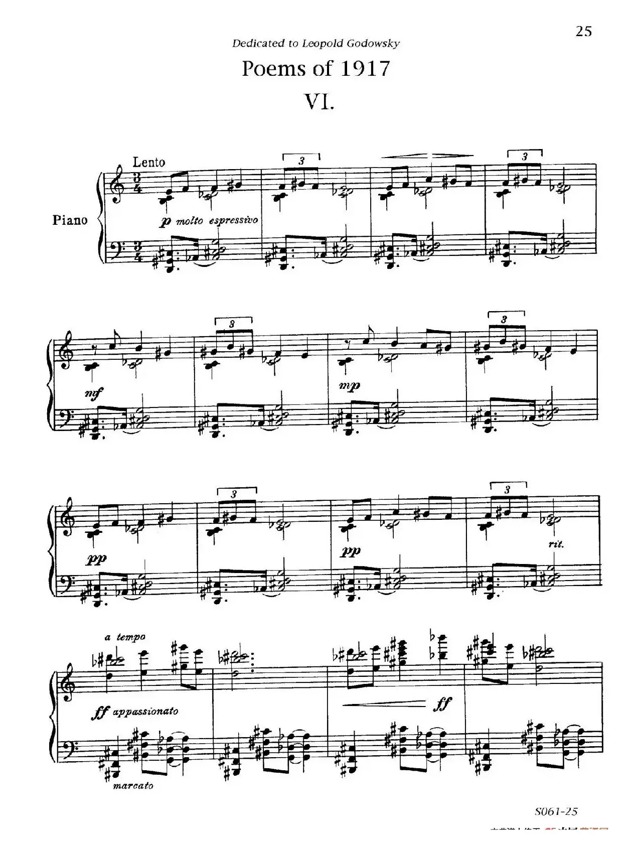 Poems of 1917 Op.41（1917之诗 6. 战壕挽歌）