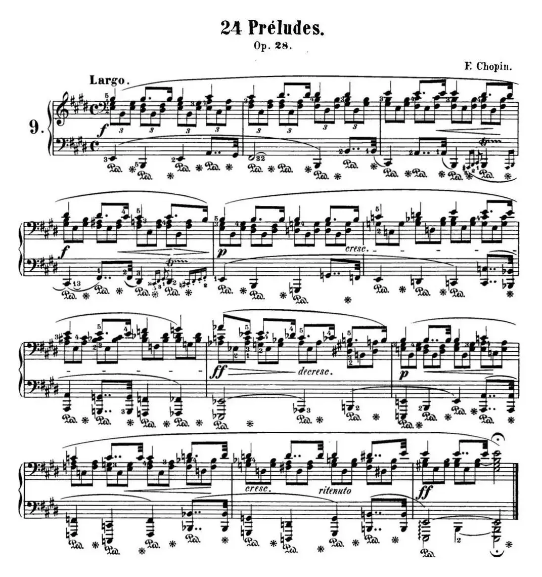 肖邦 24首钢琴前奏曲 Op.28 No.9 E大调