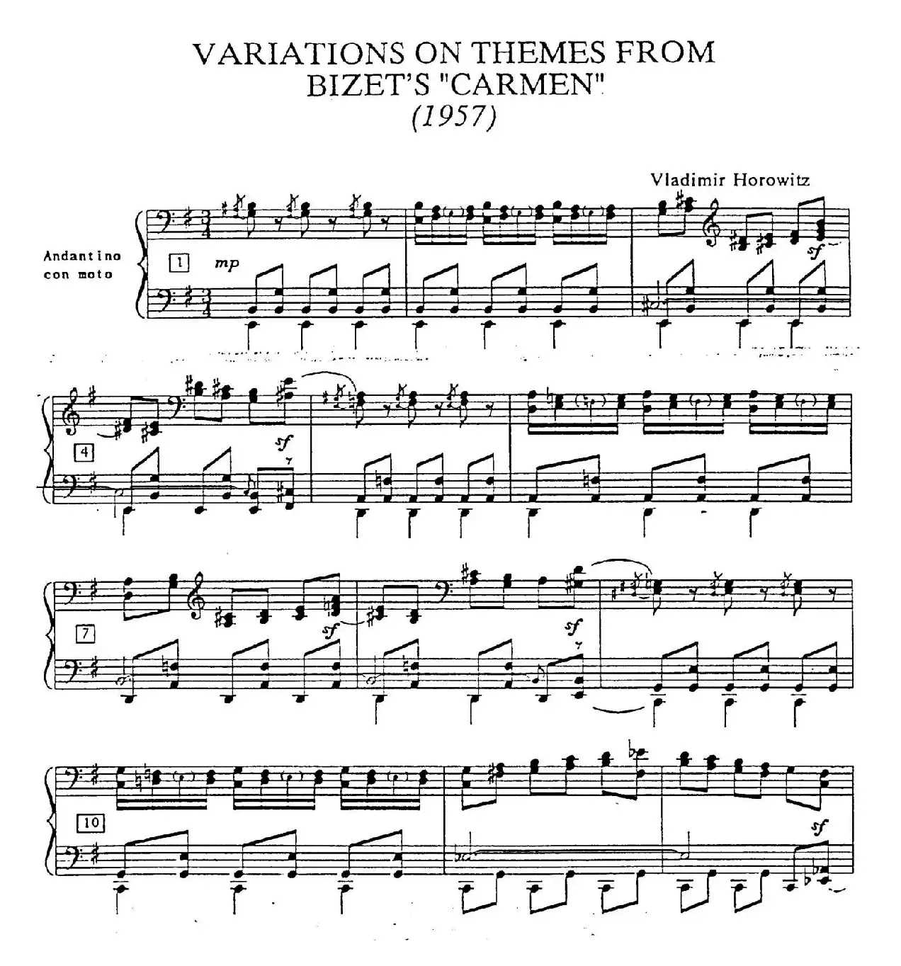 Carmen Variations 12 Pieces（12首卡门主题变奏曲·4）