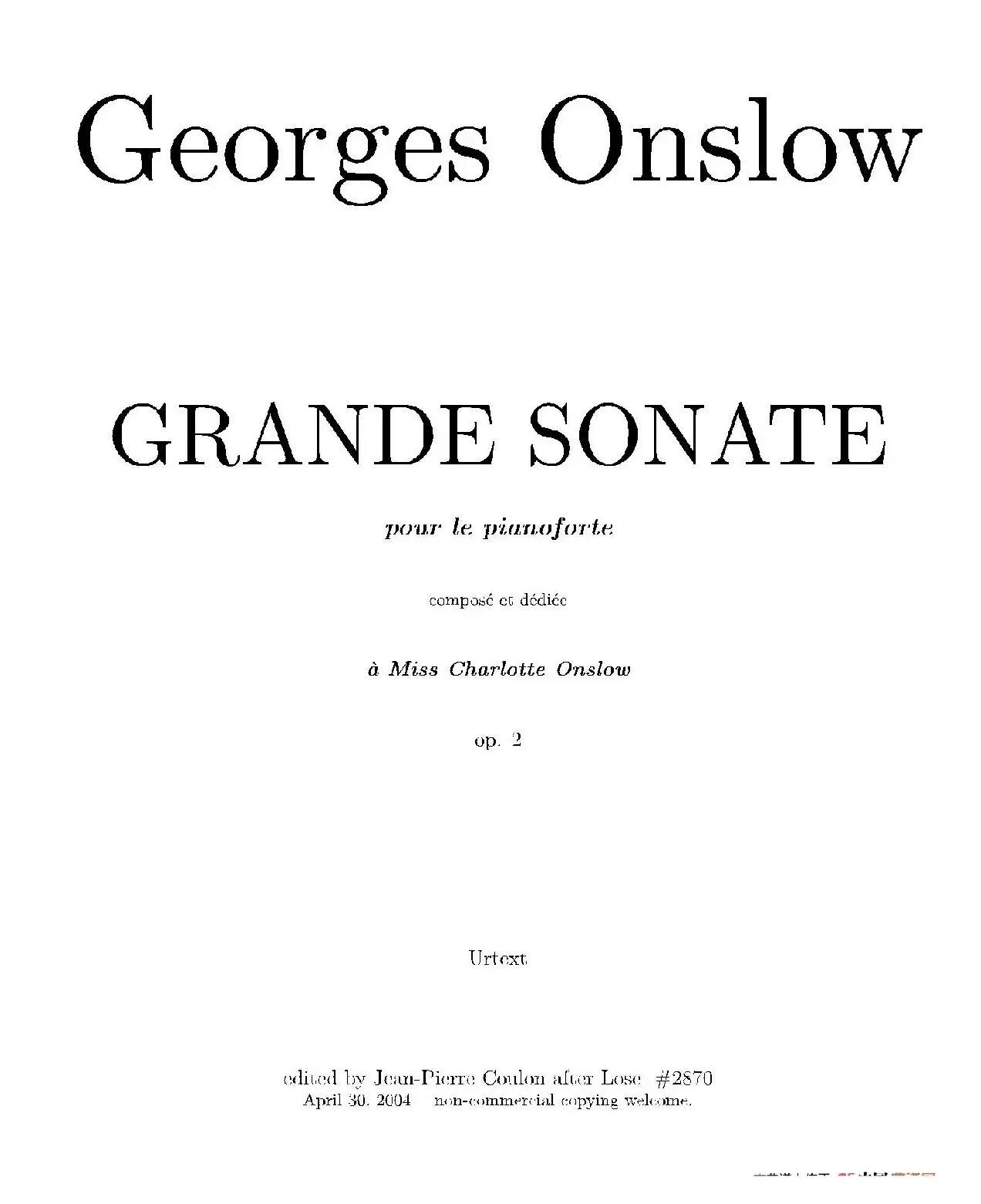 Grande Piano Sonata in c Minor Op.2（c小调华丽钢琴奏鸣曲·第三乐章）