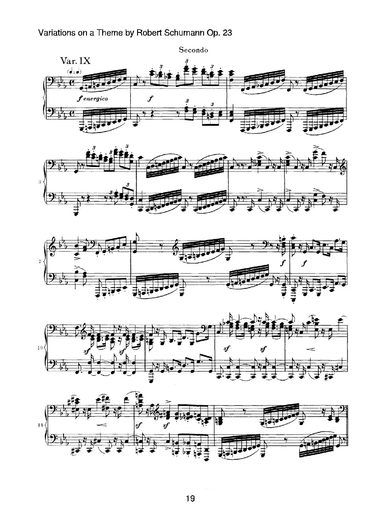 ​Variations on a Theme by Robert Schumann Op.23（舒曼主题变奏曲）（四手联弹）