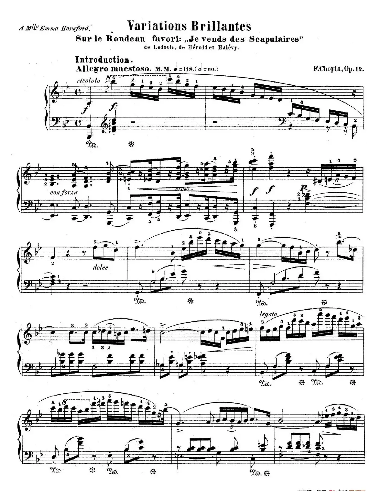 Variations on Je Vends Des Scapulaires Op.12（降B大调华丽变奏曲）