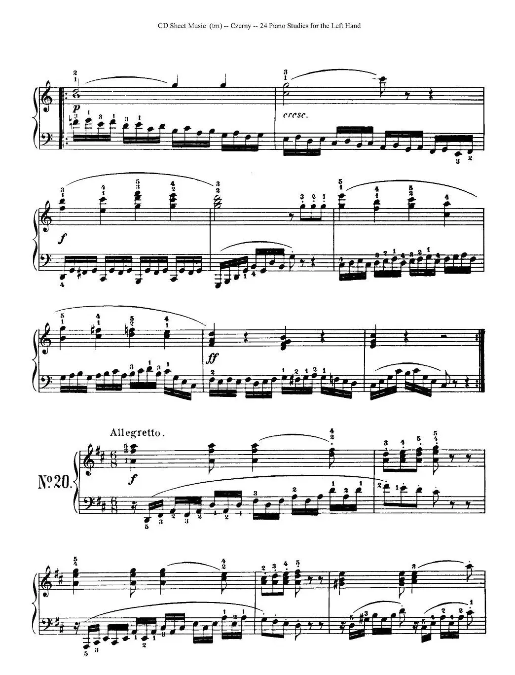 Czerny - 24 Piano Studie（17—24）（车尔尼 - 24首钢琴练习曲）
