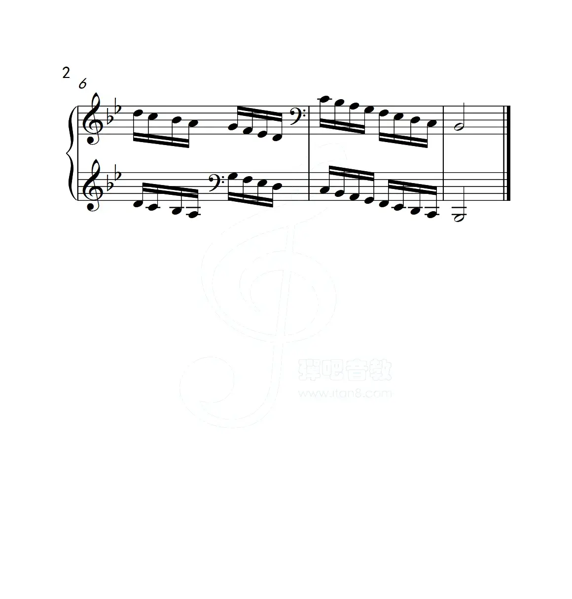 第五级 降B大调音阶（中国音乐学院钢琴考级作品1~6级）