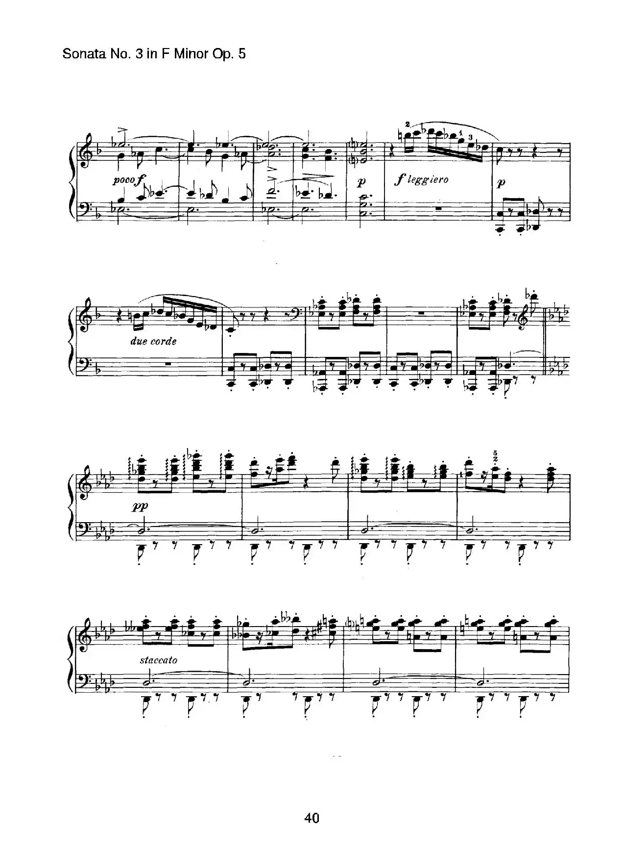 Piano Sonata No.3 in f Minor Op.5（f小调第三钢琴奏鸣曲）