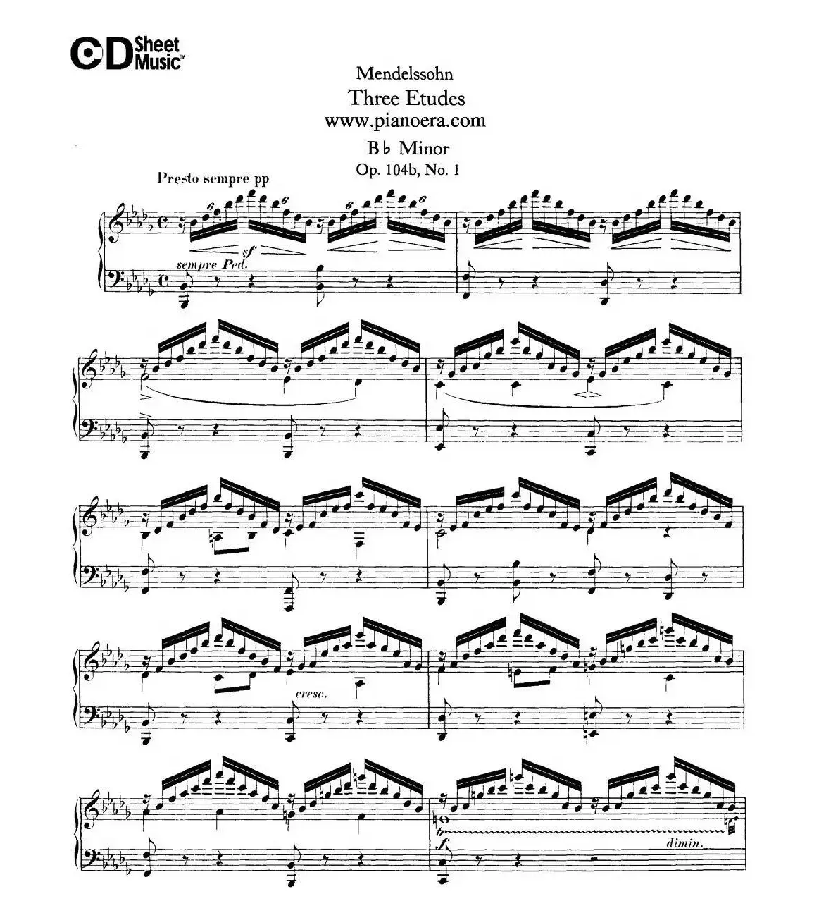 3 Etudes Op.104b（3首练习曲·1）