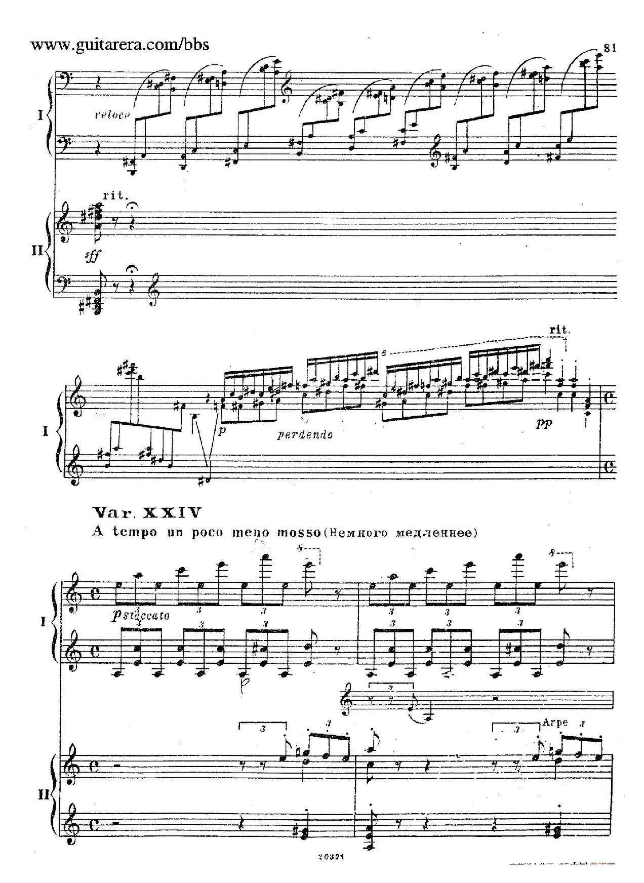 Rhapsody On A Theme Of Paganini Op.43（帕格尼尼主题狂想曲·双钢琴）（P61——87）