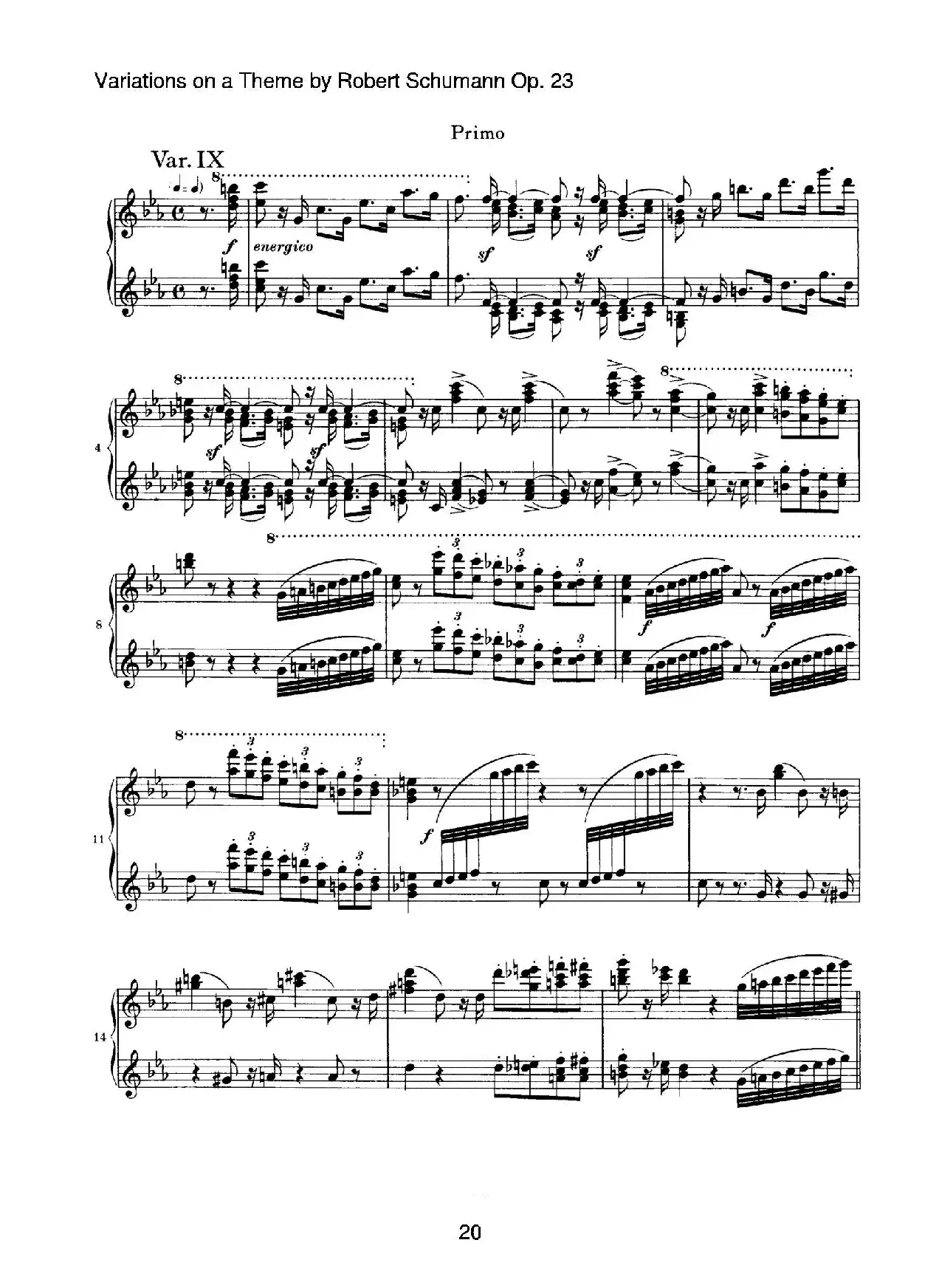 ​Variations on a Theme by Robert Schumann Op.23（舒曼主题变奏曲）（四手联弹）