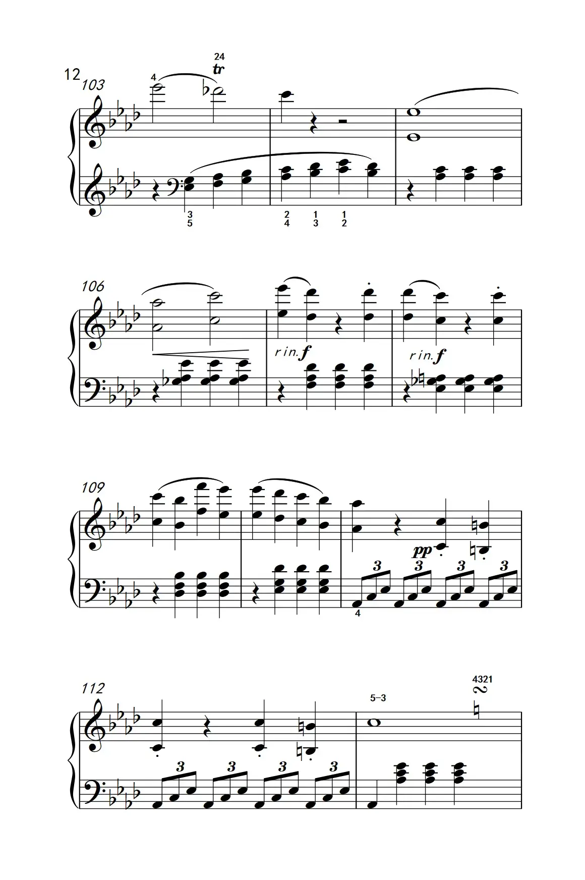 奏鸣曲 Opus 2 Nr.1 第四乐章（贝多芬奏鸣曲集 1）