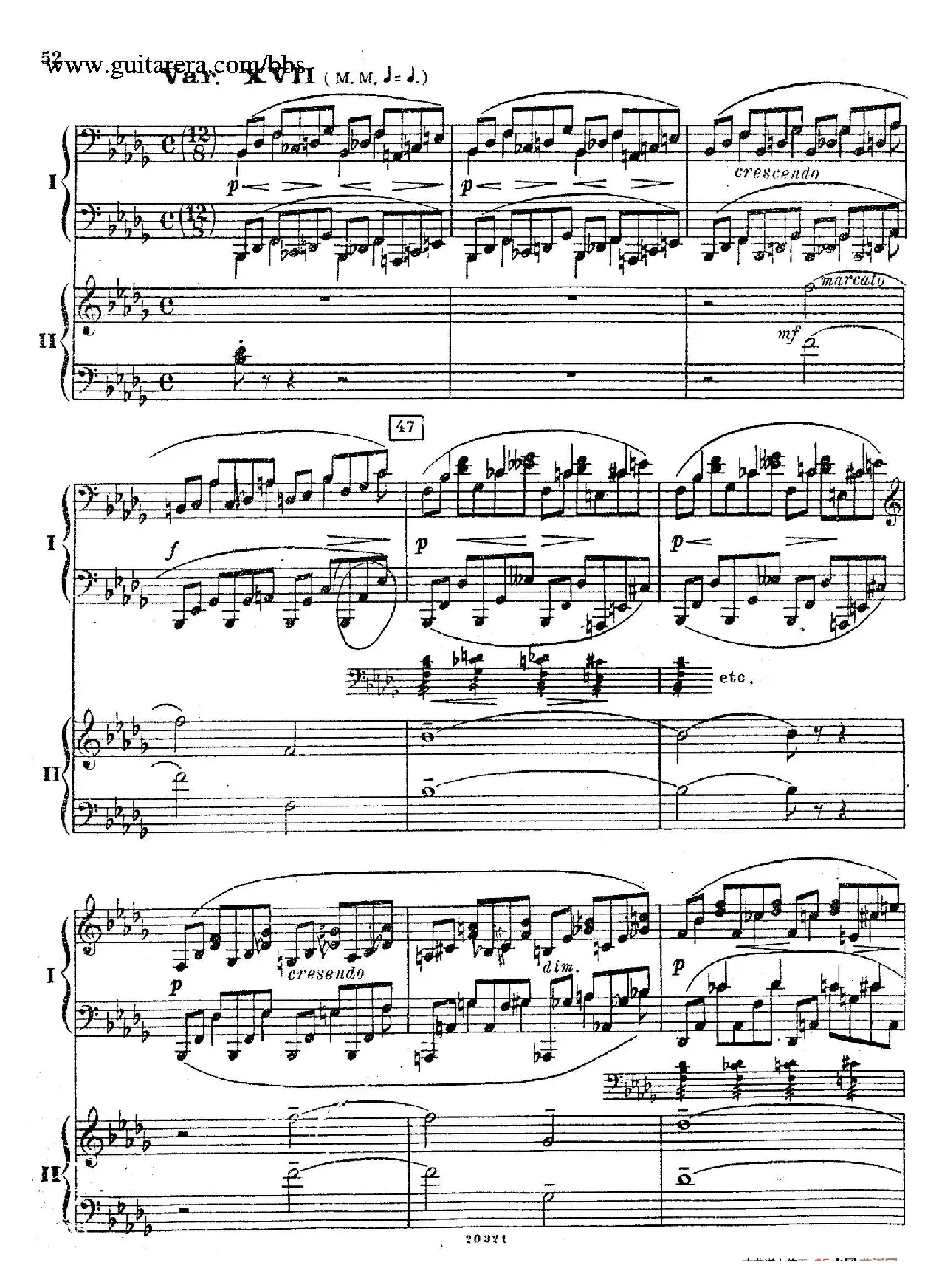 Rhapsody On A Theme Of Paganini Op.43（帕格尼尼主题狂想曲·双钢琴）（P41——60）