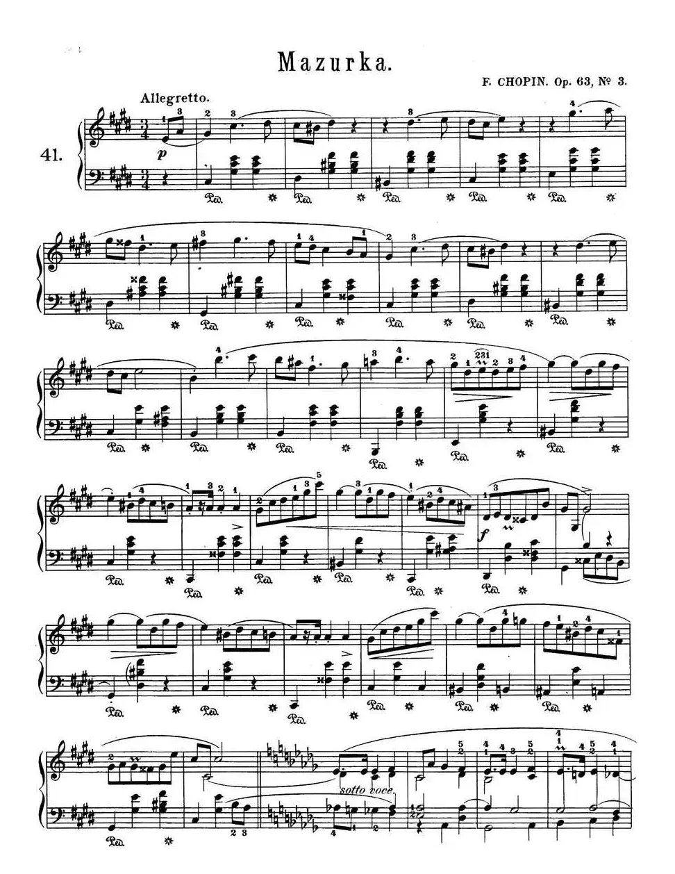 Trois Mazurkas Op·63（3首玛祖卡舞曲-3）