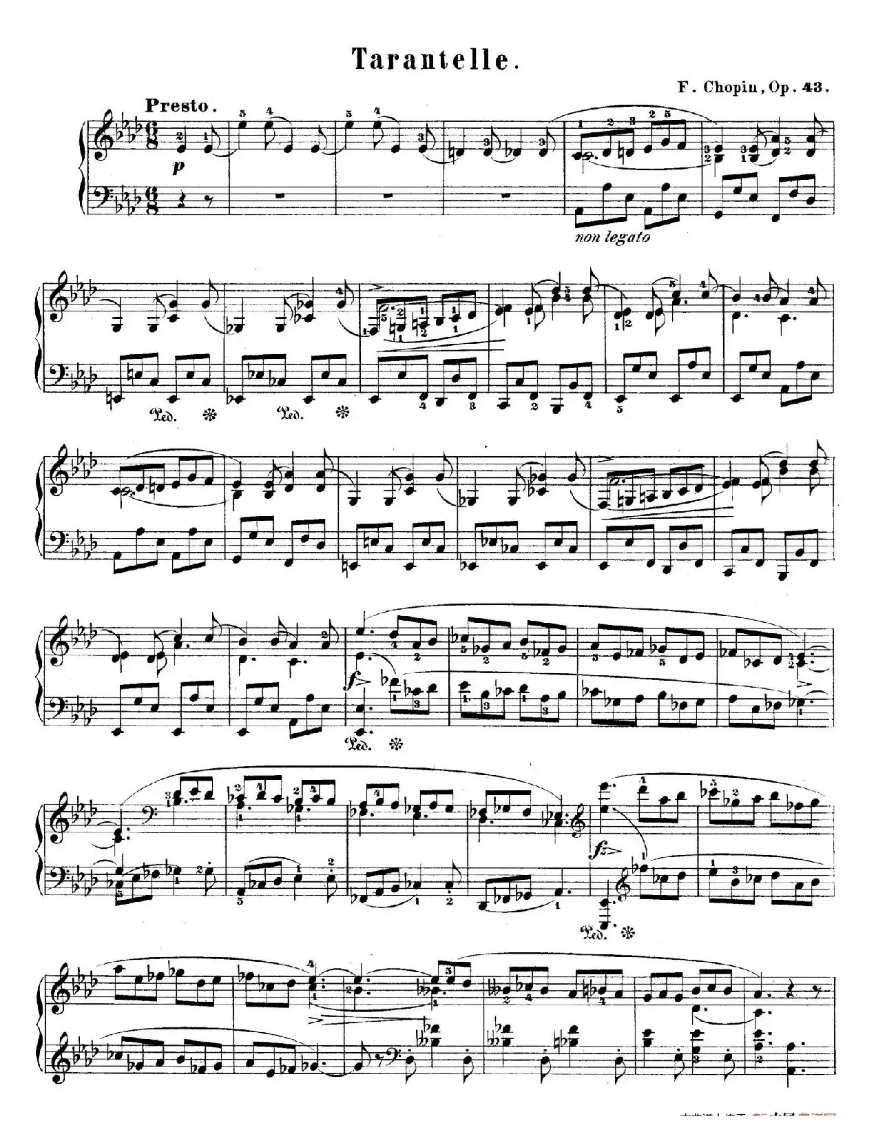 Tarantelle in A-flat Major Op.43（降A大调塔兰泰拉舞曲）