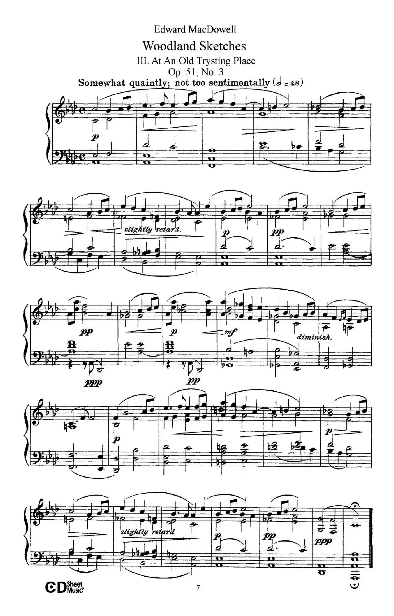 Woodland Sketches Op.51（森林素描·3）