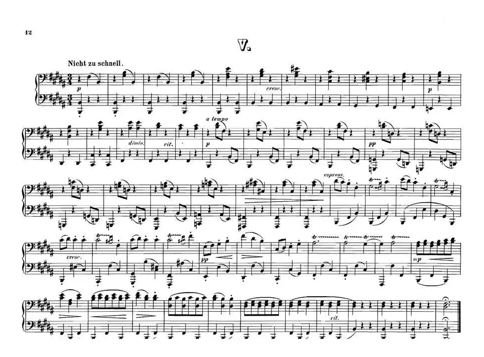 12 Waltzes Op.59 4 Hands（12首圆舞曲·四手联弹·Ⅴ）